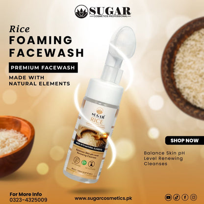 Rice Foaming Face Wash – Brightening & Gentle Cleanser